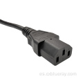 1.8 3 metros Euro Schuko 3 pin Cable AC Cable de EU en ángulo recto IEC60320 C13 Cable de alimentación del conector de enchufe para computadora